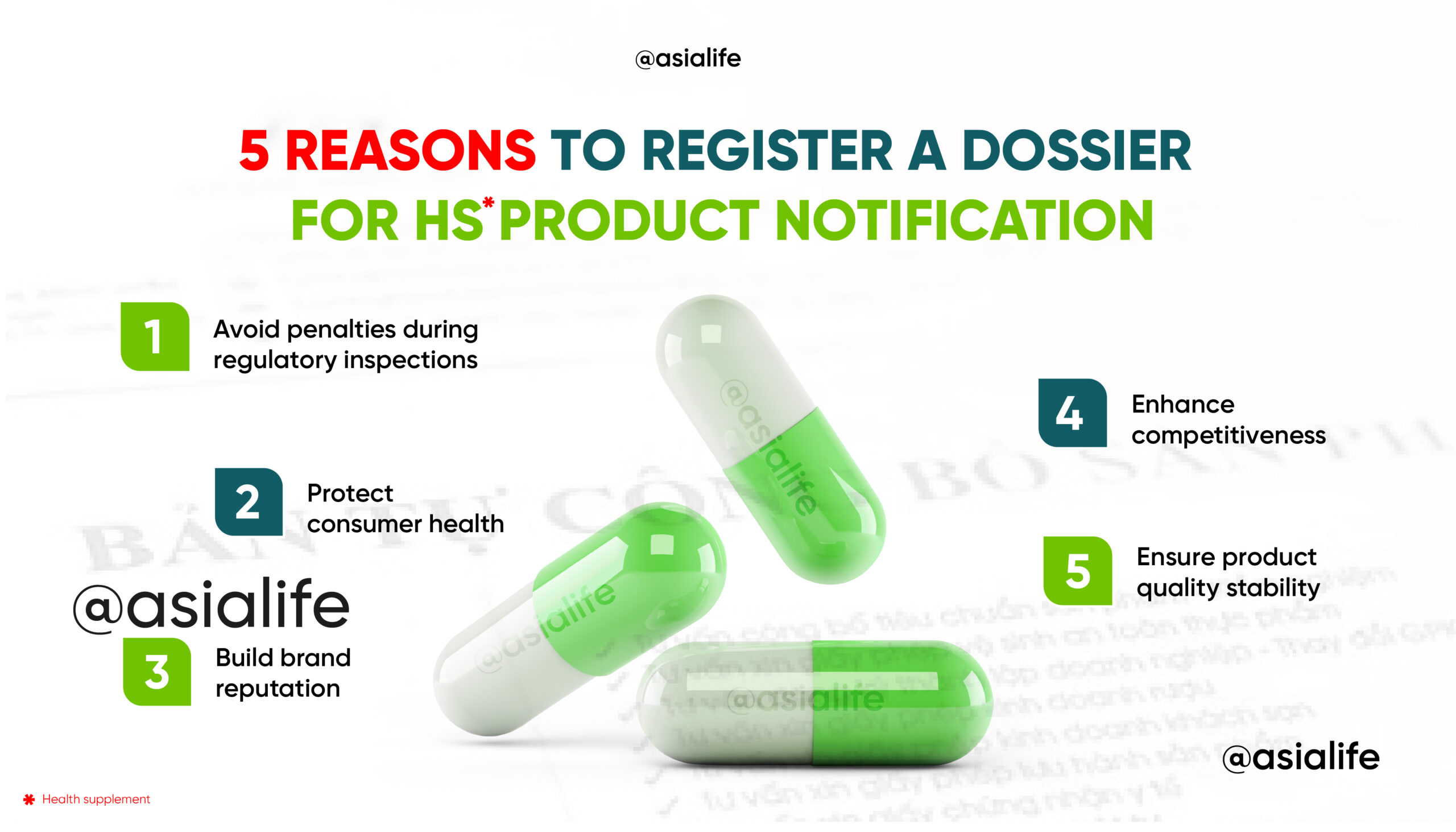 5 reasons to register a dossier for health supplement product notification