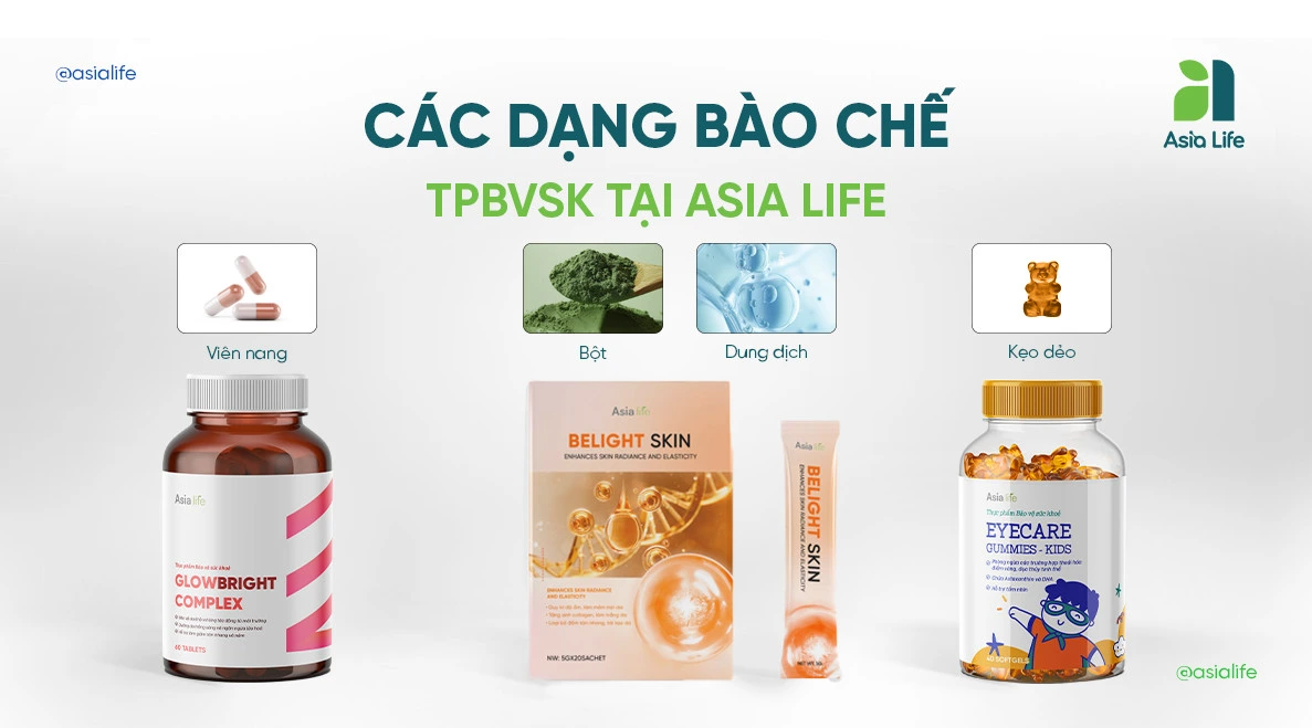 Các dạng bào chế TPCN tại Asia Life